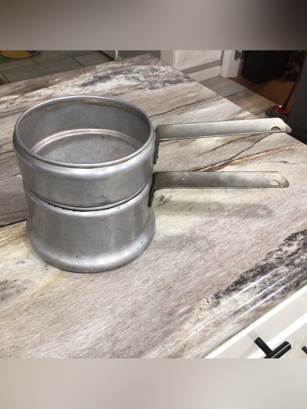 Vintage Sears Best Maid of Honor Heavy Aluminum Double Boiler 1.5 Qt No Lid